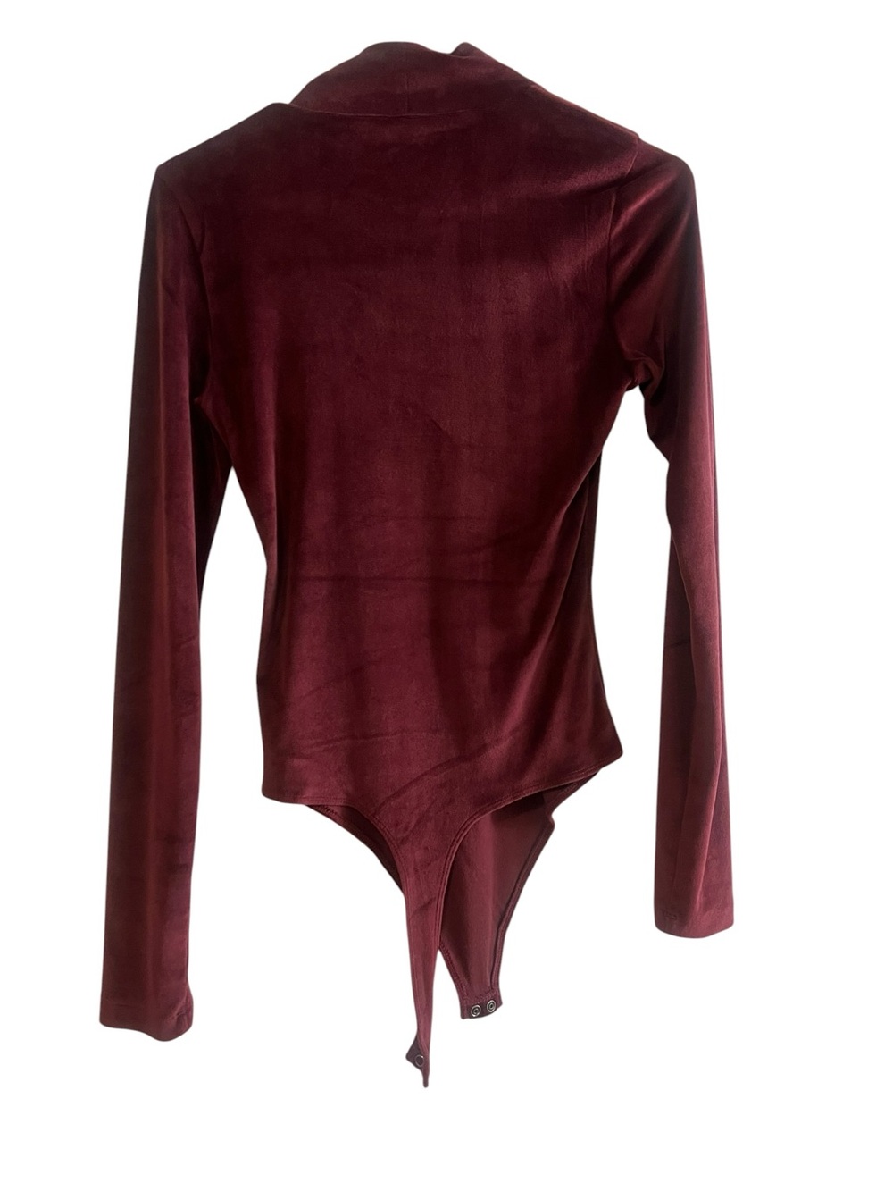 American Eagle Outfitters Long Sleeve Burgundy Velvet Bodysuit LIKE NEW